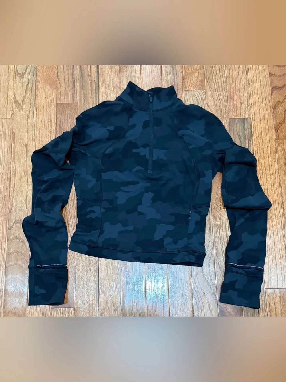 Women's Lululemon Black Camo Quarter-Zip Pullover